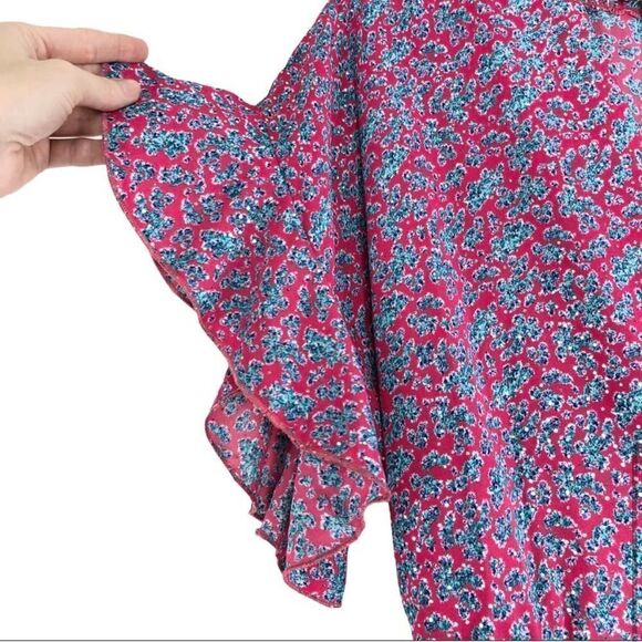 NEW Anthropologie Sabina Musayev Liri faux wrap floral ruffle dress Sz S‎ barbie - Picture 3 of 9